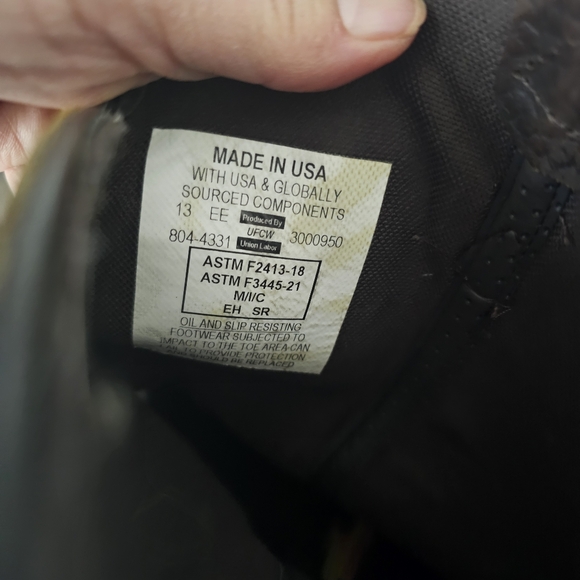 Thorogood 804-4331 Men 11" Leather Square Steel Toe Safety Work Boots Sz 13 EE - Picture 12 of 16